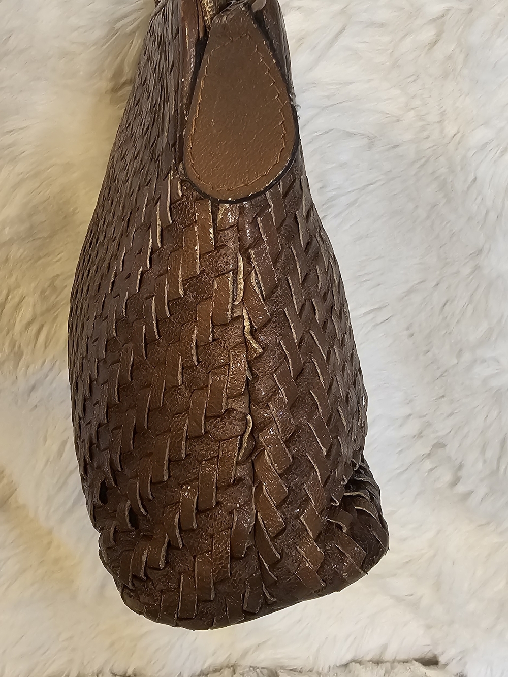Fendi Brown Woven Leather Crossbody. Vintage Bag With COA - Picture 4 of 16